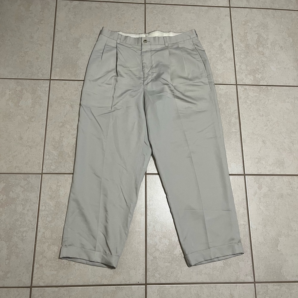 Perry Ellis Khaki Cuffed Dress Pants!
